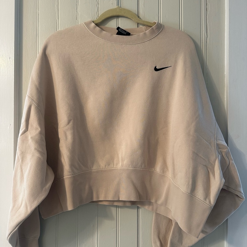 Nike Women's Beige Cropped Sweatshirt